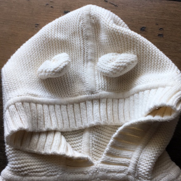 SOLD White Baby Gap hooded poncho 2T - Picture 2 of 4